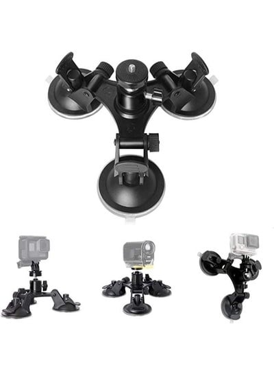 Triple Suction Mount for Car Holder for GoPro Hero 9 8 7 6 5/4/3 DJI OSMO Action