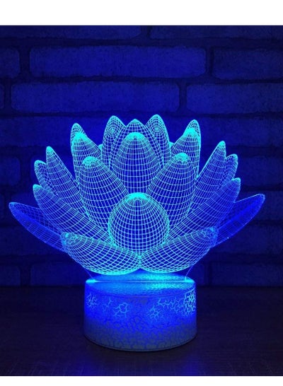 Kids Touch USB Creative 3D Visual Gradient Lotus Flower Lamp Led Table Lamp Baby Sleep Lighting Gift Home Decoration Night Light