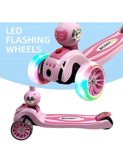 Multifunction Foldable Kids Scooter 3 Wheels Scooter For Kids, Adjustable Handlebars, Light Wheels With Scooters, Gifts 3-8 Years Old