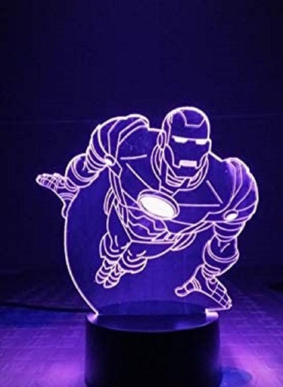 Marvel Figure Iron Man LED 3D Lamp Illusion Touch Night Light Auto Flash Multicolor RGB Home Decor USB Atmosphere Christmas Gift USB night light
