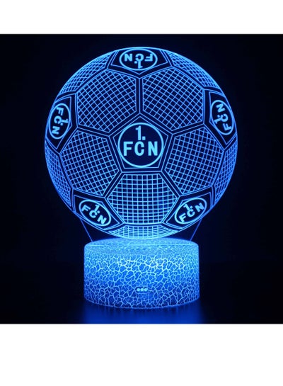 Five Major League Football Team 3D LED Multicolor Night Light Touch 7/16 Color Remote Control Illusion Light Visual Table Lamp Gift Light Team FC Nürnberg