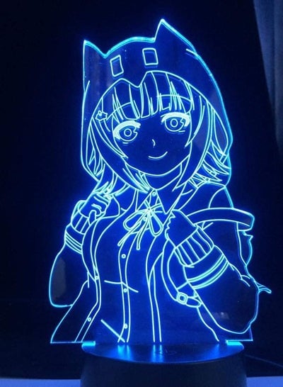 Multicolour Chiaki Nanami Danganronpa 2 3D LED Anime Lamp Illusion Lighting Color Changing Lampara Night Lights for Easter Holiday With Remote