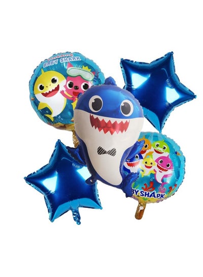 Party Propz 5 in 1 Baby Shark Theme Foil Balloon Set