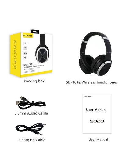 SD-1012 Wireless Headphone 3-EQ Bluetooth-compatible 5.1 Headphones Over-Ear Foldable HiFi Stereo Headset Support TF/FM