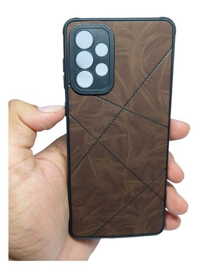 Protective Leather Case Cover For Samsung Galaxy A73 Brown