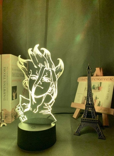 3D Night Light Illusion Led Lamps Decor lamp for Kids Anime Dr Stone Figure Table 3D Lamp for Kids Child Bedroom Decor Nightlight Manga Gift for Him Acrylic Led Night Light Lamp