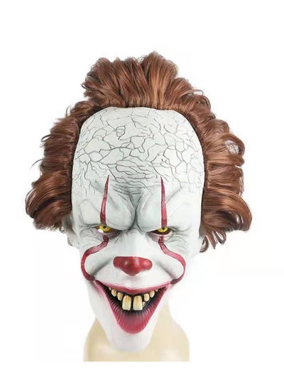 Brain Giggles Full Face Pennywise Clown Mask - Scary and Creepy Mask for Halloween Costume Party
