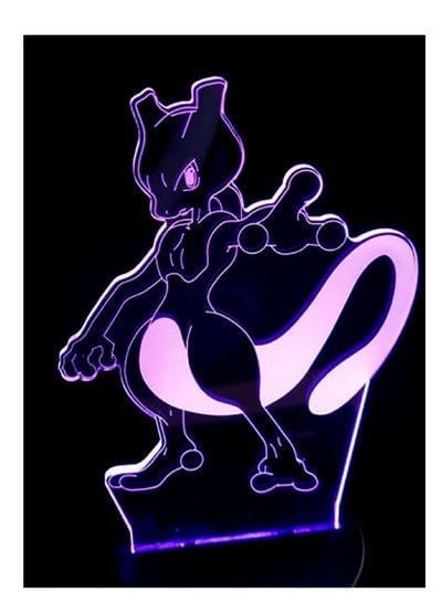 Pikachu Mewtwo 3D Acrylic LED 7 Colour Night Light Touch Table Lamp Gift