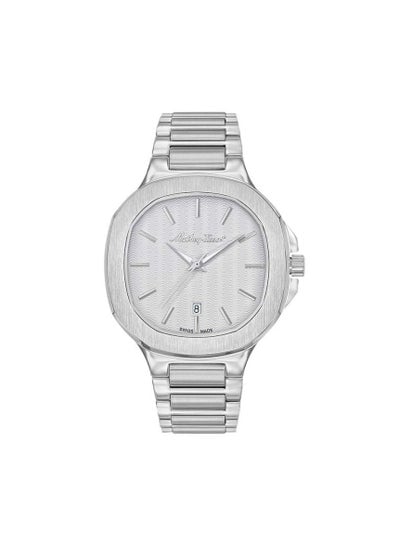 Mathey Tissot H152AI Mens Quartz Watch, Analog Display and Stainless Steel Strap, White