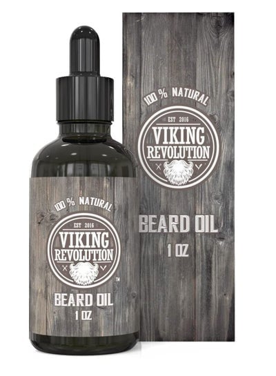 Viking Revolution Beard Oil Balm All Natural Unscented Argan and Jojoba Oils Softens and Strengthens Beard Growth Beard and Mustache Care Treatment