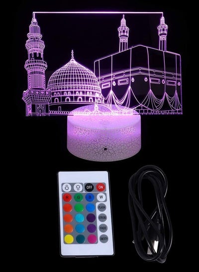 Castle Multicolor Night Light 16 Colors Changing 3D Illusion Lamp Islamic Church Table Lamp  Remote Control  for Eid Ramadan Mubarak Decor Gift