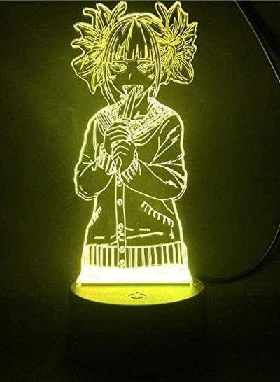 Multicolor 3D Lamp Anime My Hero Academia Children LED Night Light Toga Himiko Figure Kids Nightlight for Bedroom Decoration Christmas Gifts 16 Colors