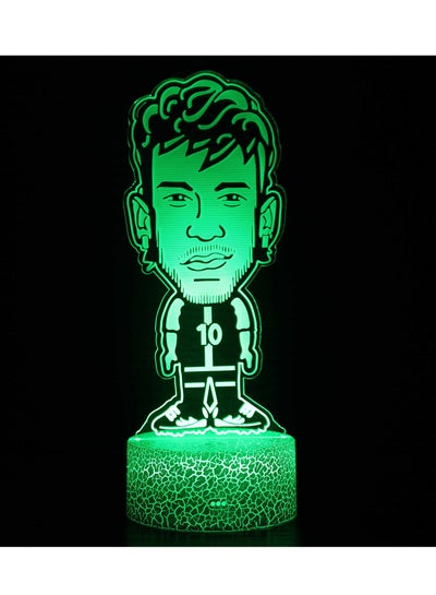LED Night Light Football Player Nightlight 3D Lamp Bedroom Décor Touch and Remote Mode Neymar