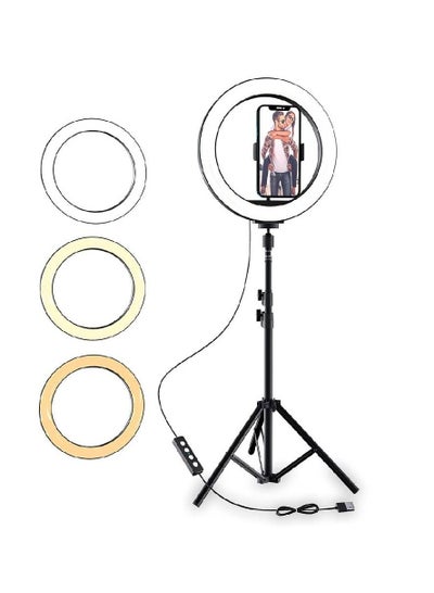 12’’ Ring Light with Tripod, Selfie Ring Light with Tripod Stand, Light Ring for Video Recording＆Live Streaming(YouTube, Instagram, TIK Tok), Compatible with Phones & Webcams