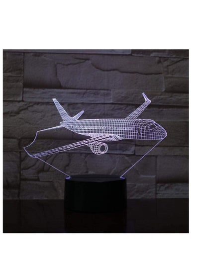 3D USB Airplane Model LED Night Light Illusion Lamp Plane Kids Gift Passenger Airplane 3D Bedside Table Lamp