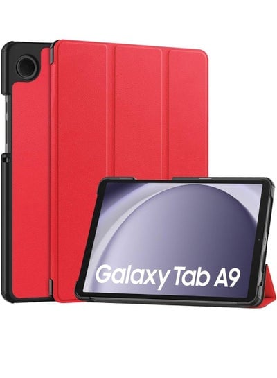 For Samsung Galaxy Tab A9 8.7 Inch Smart Case, Slim Trifold Stand Case, Auto Wake/Sleep Function/Magnetic Closure Cover - Red