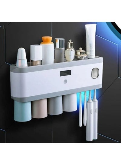 Smart Sterilization Toothbrush Holder with Toothpaste Squeezer and 4 Cups RA-897