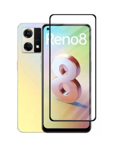 Full Coverage Tempered Glass Screen Protector For Oppo Reno 8 4G Clear/Black