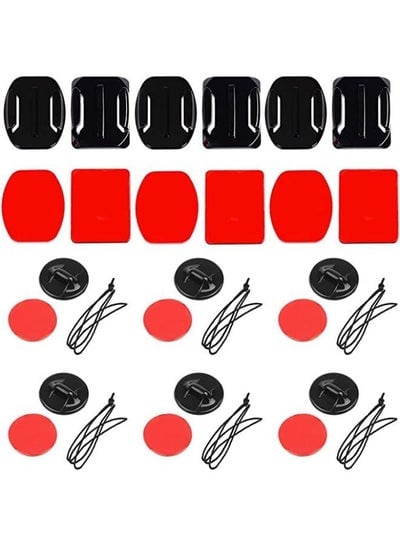 Adhesive Helmet Mount Camera Adhesive  Tethers with Matching 3M Sticker Helmet Holder Flat and Curved Adhesive Pad Compatible with GoPro Hero 10 9 8 7 6 Action Cameras