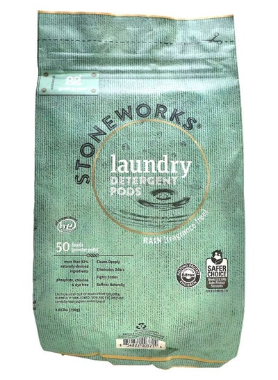 Stoneworks Laundry Detergent Pods Fragrance Free Rain 50 Loads 1.65 lbs 750 g