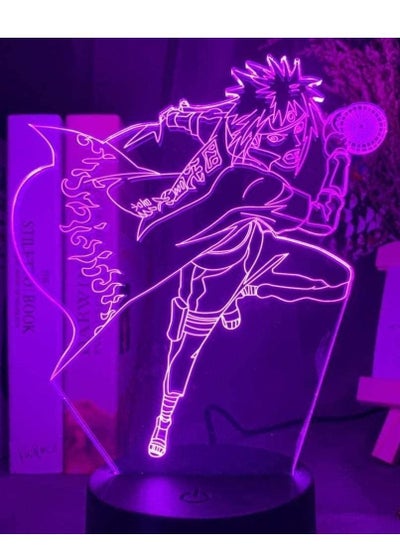 Multicolour Anime Cartoon Comic Naruto Uchiha Sasuke Itachi 3D Desk Lamp LED Cool Uzumaki Naruto Night Light 16 Color Change Touch Remote Lamp Creative Kid Birthday Party Gift Lava Art Decor Flash RGB