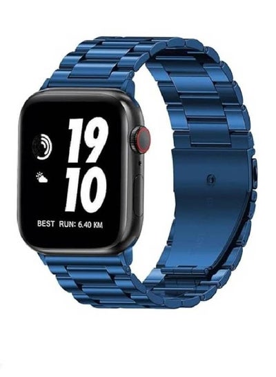 Compatible Apple Watch Band 49mm/45mm/44mm/42m Stainless Steel iWatch Band with Case for Apple Watch Series 8/7/6/5/4/3/2/1/SE/SE2/Ultra, Blue