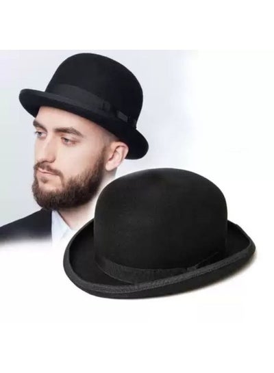 Black Bowler Hat Derby Deluxe Costume Hat for Dress-up Cosplay Men Women Vintage Costume Accessories