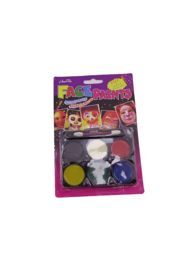 Huaba Kids Face Paint Safe & water Washable With Brush For Kids for Art Show and Creative Faces for Fun & Party with 6 Color