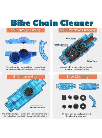 Bicycle Chain Cleaning Kit and Scrubber Gear Brush Maintenance Suitable for Road Bikes and Mountain Bikes