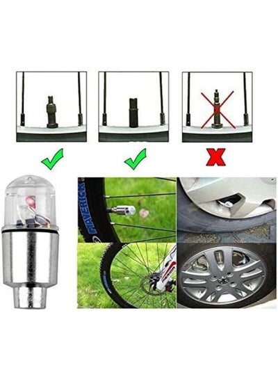 4 Pieces LED Wheel Lights -Bike Tire Valve Stem