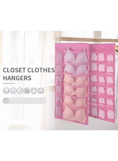 Double Sided Closet Hanging Organizer with Mesh Pockets