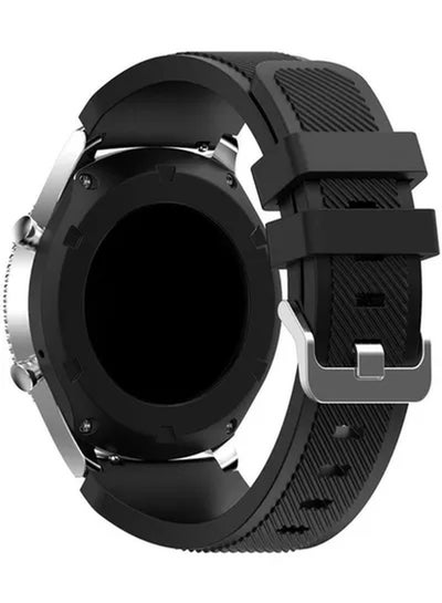 Sport Series Silicone Smartwatch Strap Band For Huawei Watch GT1/Huawei Watch GT2 46mm/Galaxy S4 46mm/Samsung Active2 44mm/Honor Magic2 46mm Black