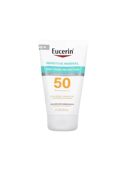 Eucerin Minerals Sensitive Skin Lightweight Sunscreen Lotion SPF 50 Fragrance Free 4 fl oz 118 ml