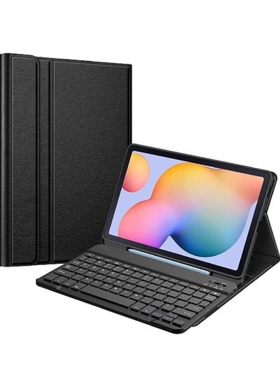 3 Fold Wireless Bluetooth Keyboard Stand with with S Pen Holder Detachable Tablet Cover Case for Samsung Galaxy Tab S6 Lite 10.4'' 2020 Model SM-P610 (Wi-Fi) SM-P615 (LTE)