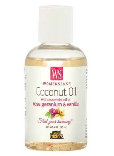 WomenSense Coconut Oil with Essential Oil of Rose Geranium Vanilla 4 oz 115 ml