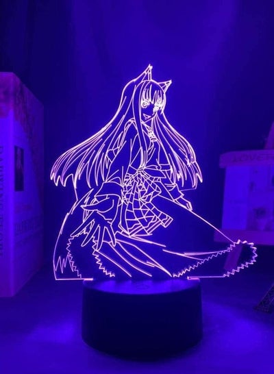 3D Led Night Light Illusion Lamp Usb Anime Spice Wolf Holo Figure Bedroom Decor Table Bed Manga Birthday