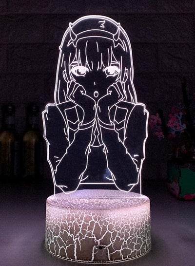 3D Night Light Illusion Led Lamps Decor lamp for Kids New Led Night Light Zero Two Figure Table 3D Lamp for Bed Room Decor Light Anime Waifu Gift Darling in The Franxx Zero Two Lamp