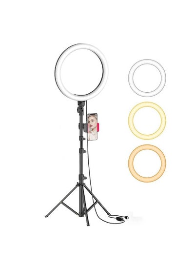 Selfie Ring Light, 8" Ring Light with Tripod Stand & Phone Holder, Dimmable LED Beauty Camera Ring light for Makeup/Photography/Videos/Live, Compatible with iPhone & Android