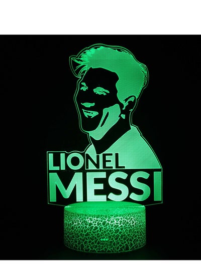LED Night Light Football Player Nightlight 3D Lamp Bedroom Décor Touch and Remote Mode Messi