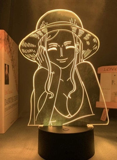 Multicolour 3D Illusion Light LED Night Light Table Lamp One Piece Nico Robin for Nursery Decor Japanese Anime Gift Kids Birthday Christmas Gifts