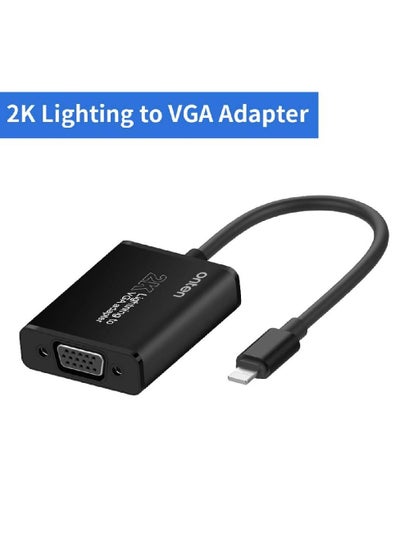 Onten Compatible with iPhone ipad to VGA Adapter iPhone Lighting to VGA Adapter 1080P Digital AV Adapter Connector Cord Compatible with iPhone Xs Max XR 8 7 6Plus to TV Projector Monitor Computer