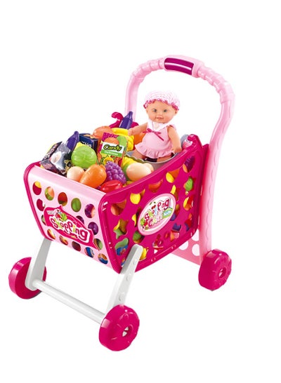 Kids 3 in 1 Shopping Cart Playset for Girls
