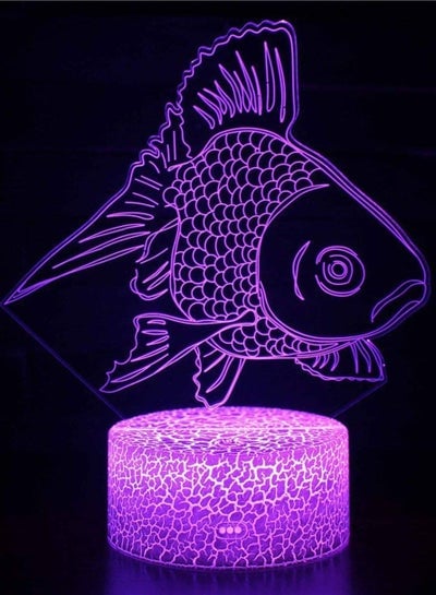 Goldfish Animal Bear Series Gifts 3D Stereo Vision Lamp Acrylic 7 Colors Changing USB Bedroom Bedside Night Light Desk Lamp