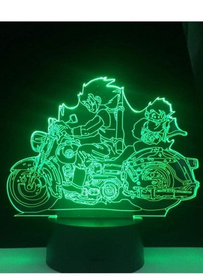 Dragon Ball Goku Ride Motor Anime Figure Lamp Party Atmosphere Lighting Home Shop Desk Modern Decor 3D Led Night Light