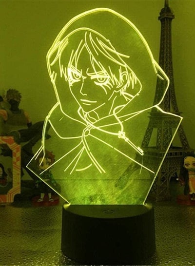 Multicolour Novelty 3D Night Lights Gifts Children's Bedroom Table Lamp LED Night Lights 16 Colors Remote Control Remote Illumination Attack On Titan Eren Yeager