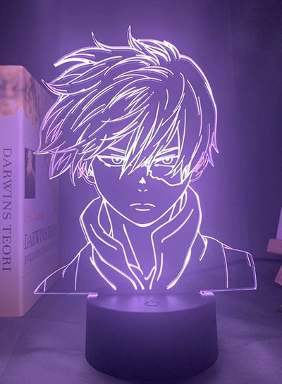 Multicolour My Hero Academia Anime Figure Lamp 3D LED Illusion Night Lights, USB Powered 16 Colors Remote Control