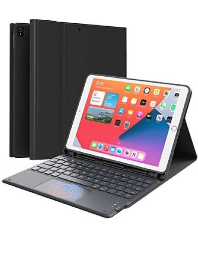 Keyboard Case with Touchpad for iPad 10.2 9th Generation 2021/8th Gen 2020/7th Gen 2019 Magnetically Detachable Wireless Keyboard Case for iPad New 10.2