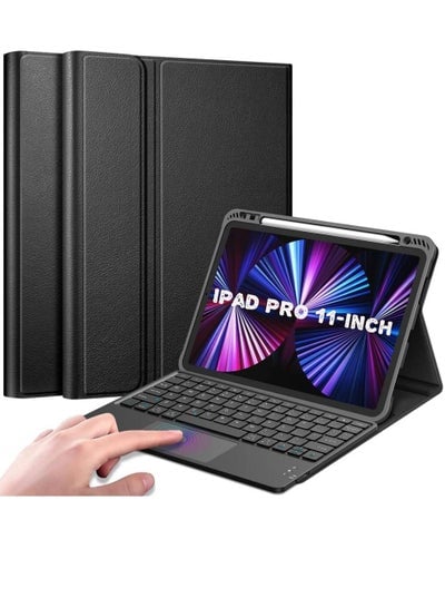 iPad Keyboard Case For iPad Air 4th Generation, Detachable Wireless Bluetooth Trackpad Keyboard, Smart Folio Cover With Pencil Holder, Fit For iPad Pro 11 Inch 2022/2021/2020