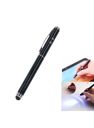 4-in-1 Capacitive Touch Screen Pens with LED Light and Laser Pointer Multifunction Digital Writing Drawing Pen for Tablet Smartphone