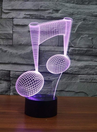 Music Notes Pattern 3D Optical Illusion Lamp Kids Bedroom Desk Visual LED Night Light 7 Colors Changing Touch Switch Children Gifts Home Decoration